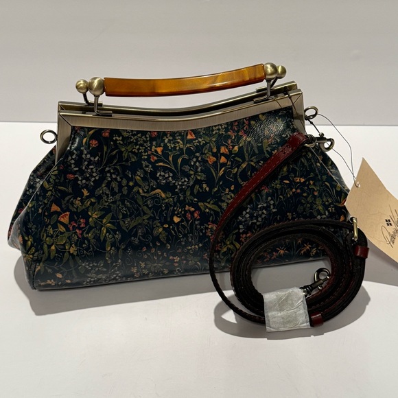 Patricia Nash Tuscan Field Collection Floral Patterned Crossbody W/Gold Accents - Picture 8 of 17